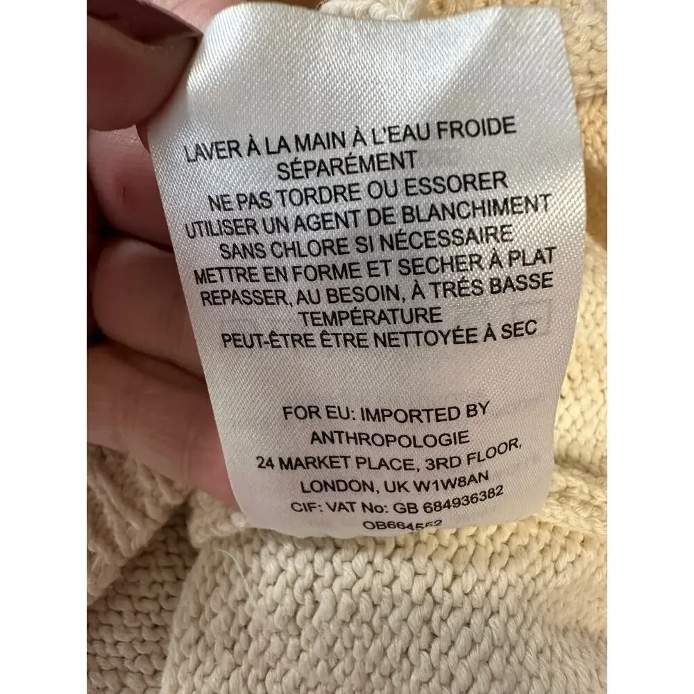 Anthropologie Maeve Ivory/Cream Sleeveless Halter Knit Sweater L Beach Loganlook - Picture 9 of 9